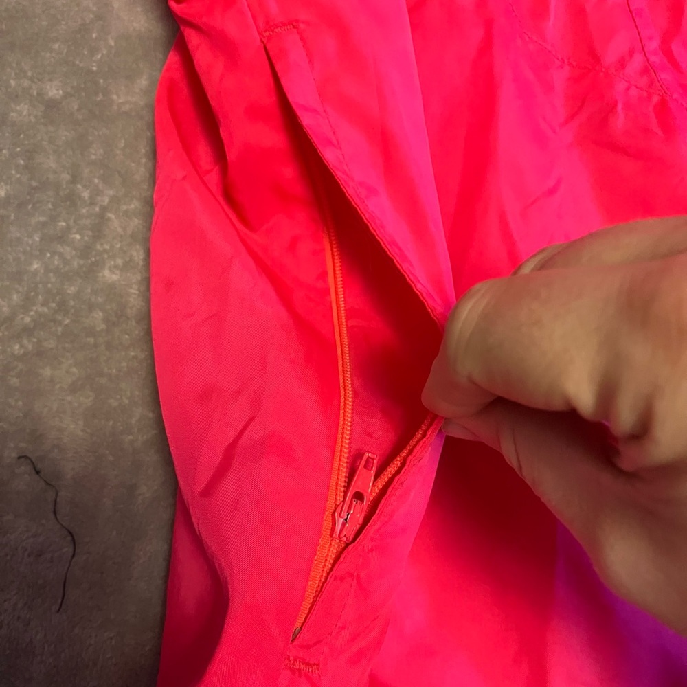 VNTG Nike Anorak Windbreaker Neon Pink Jacket Blue Swoosh Colorblock 90S XL READ - Picture 6 of 12